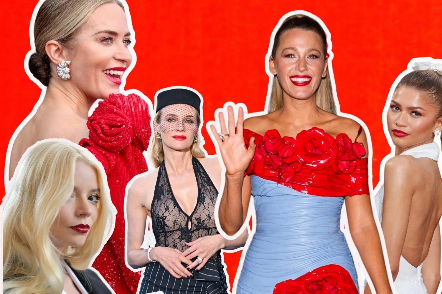 Celebrity red carpet red lipstick