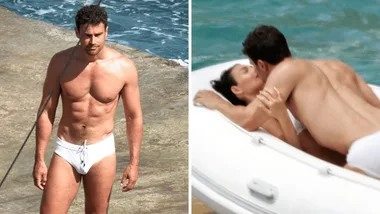 Theo James and Vittoria Ceretti posing for a Dolce & Gabbana advert in Italy.