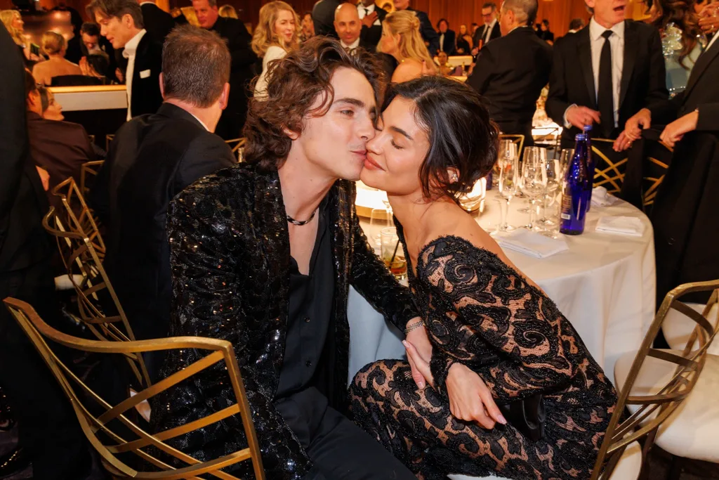 Timothée Chalamet and Kylie Jenner at the 81st Golden Globe Awards.