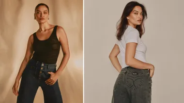 Shanina Shaik modelling Rolla's Jeans