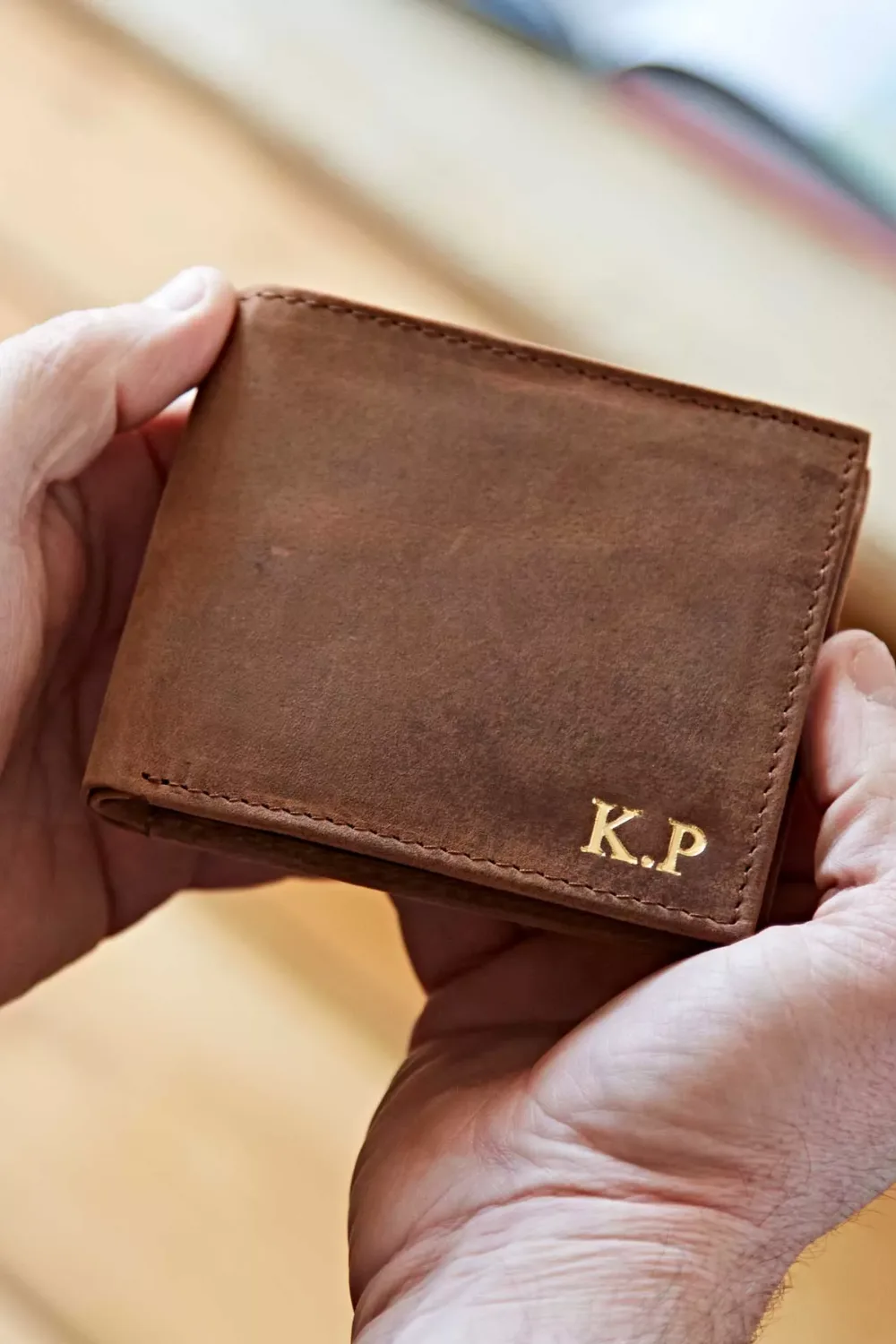 Personalised Buffalo Leather Billfold Wallet