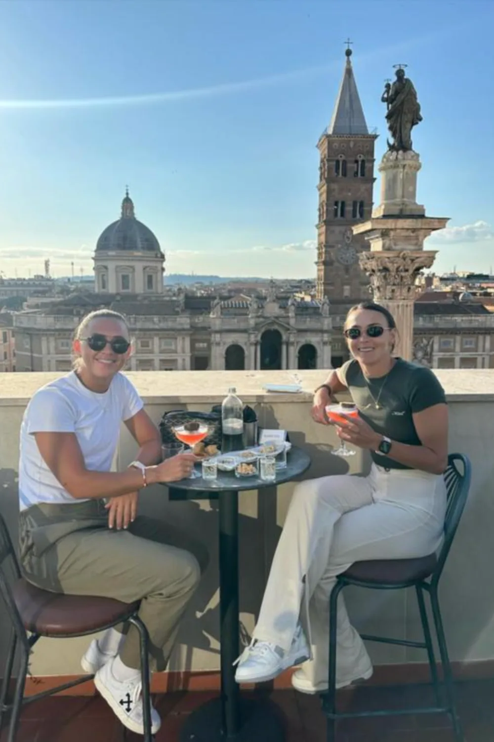 Caitlin Foord and Katie McCabe in Rome.