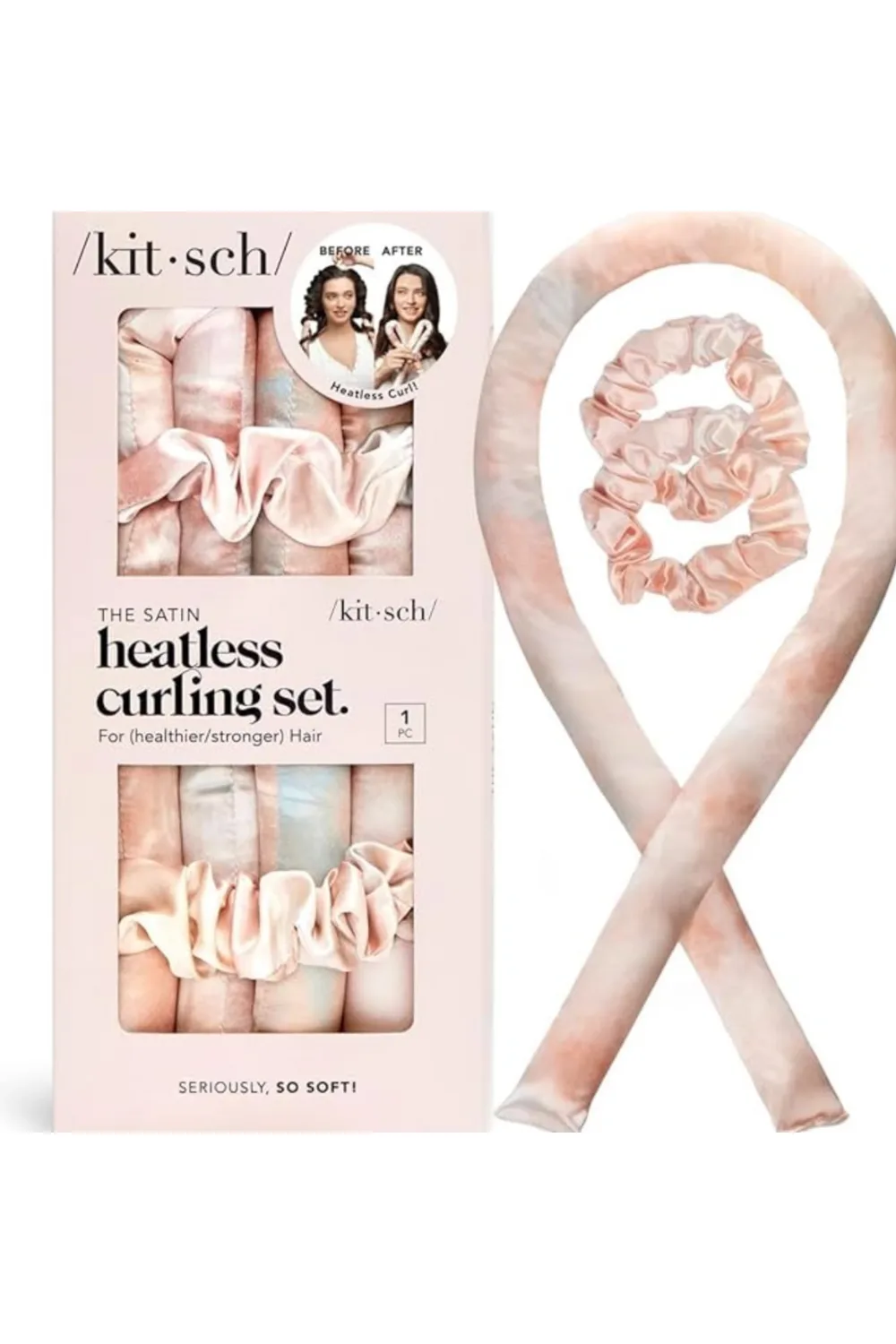 Kitsch Heatless Curling Set in Pink