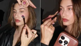 hailey bieber makeup brushes
