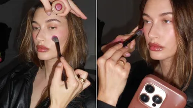 hailey bieber makeup brushes