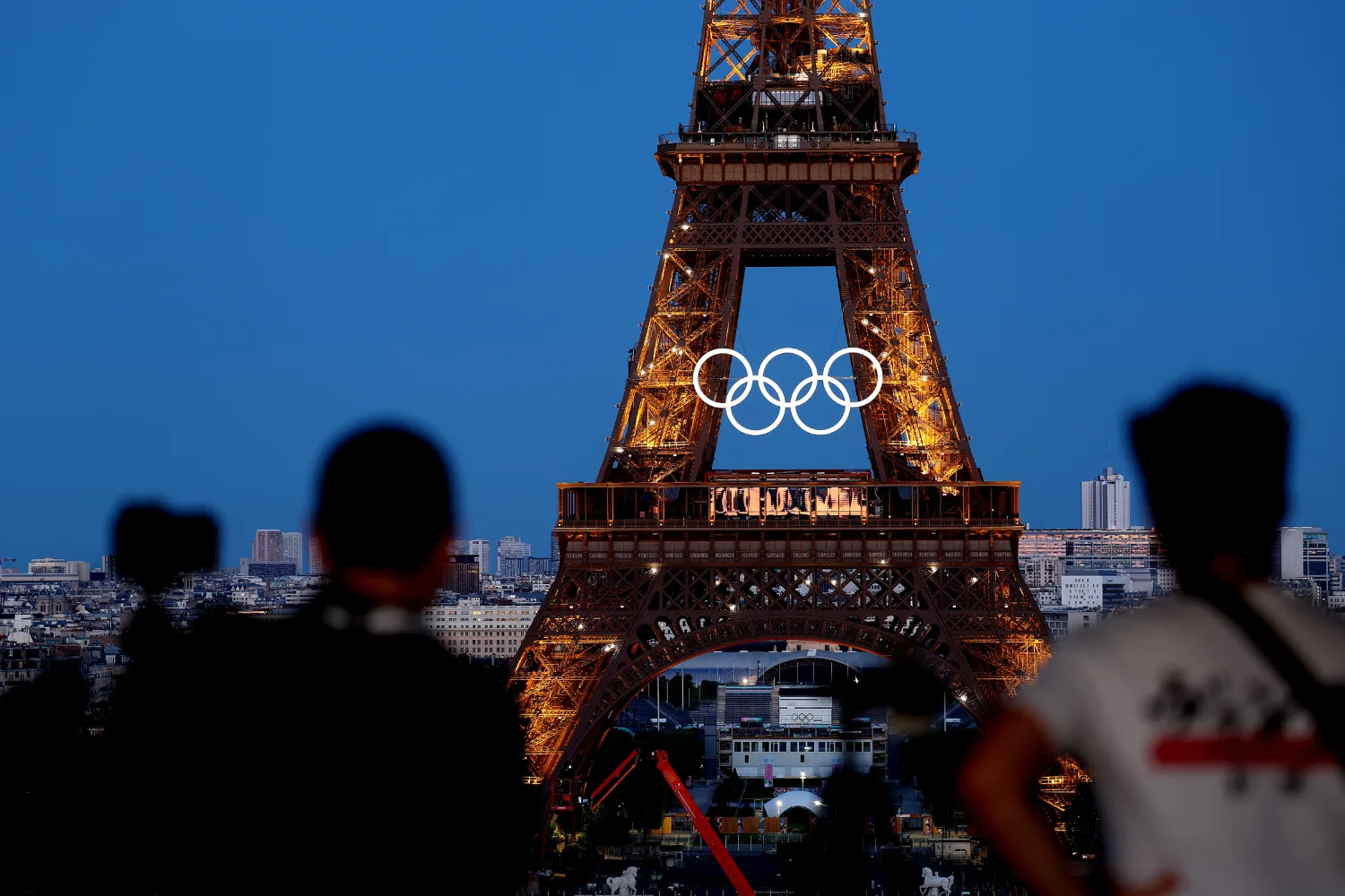 Olympic Rings on the Eiffel Tower