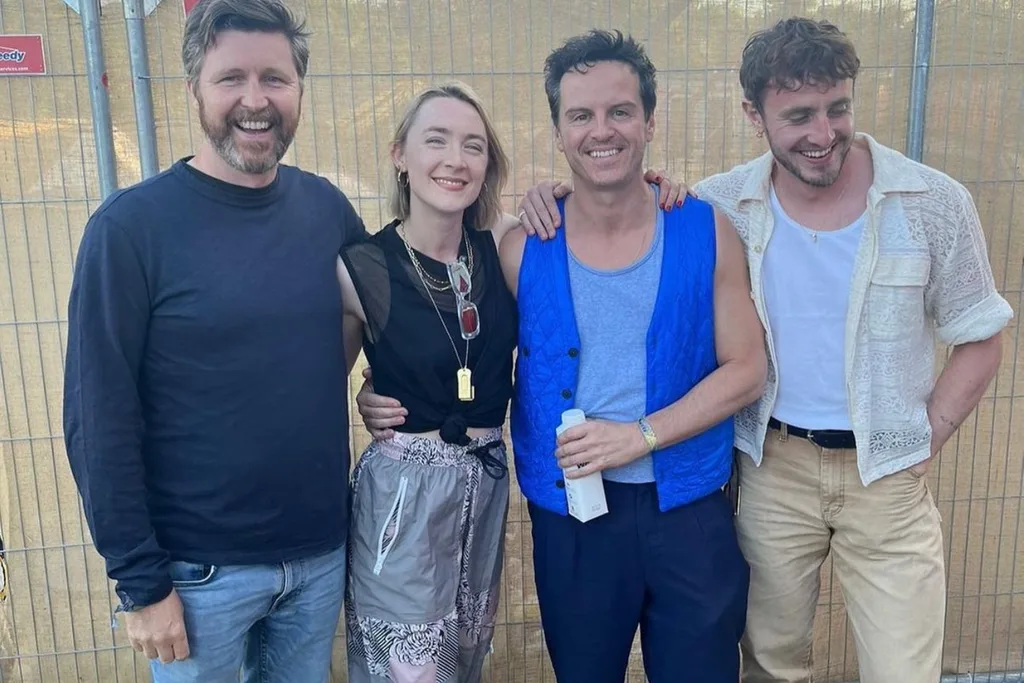 Andrew Haigh, Saoirse Ronan, Andrew Scott, and Paul Mescal at Glastonbury Festival.