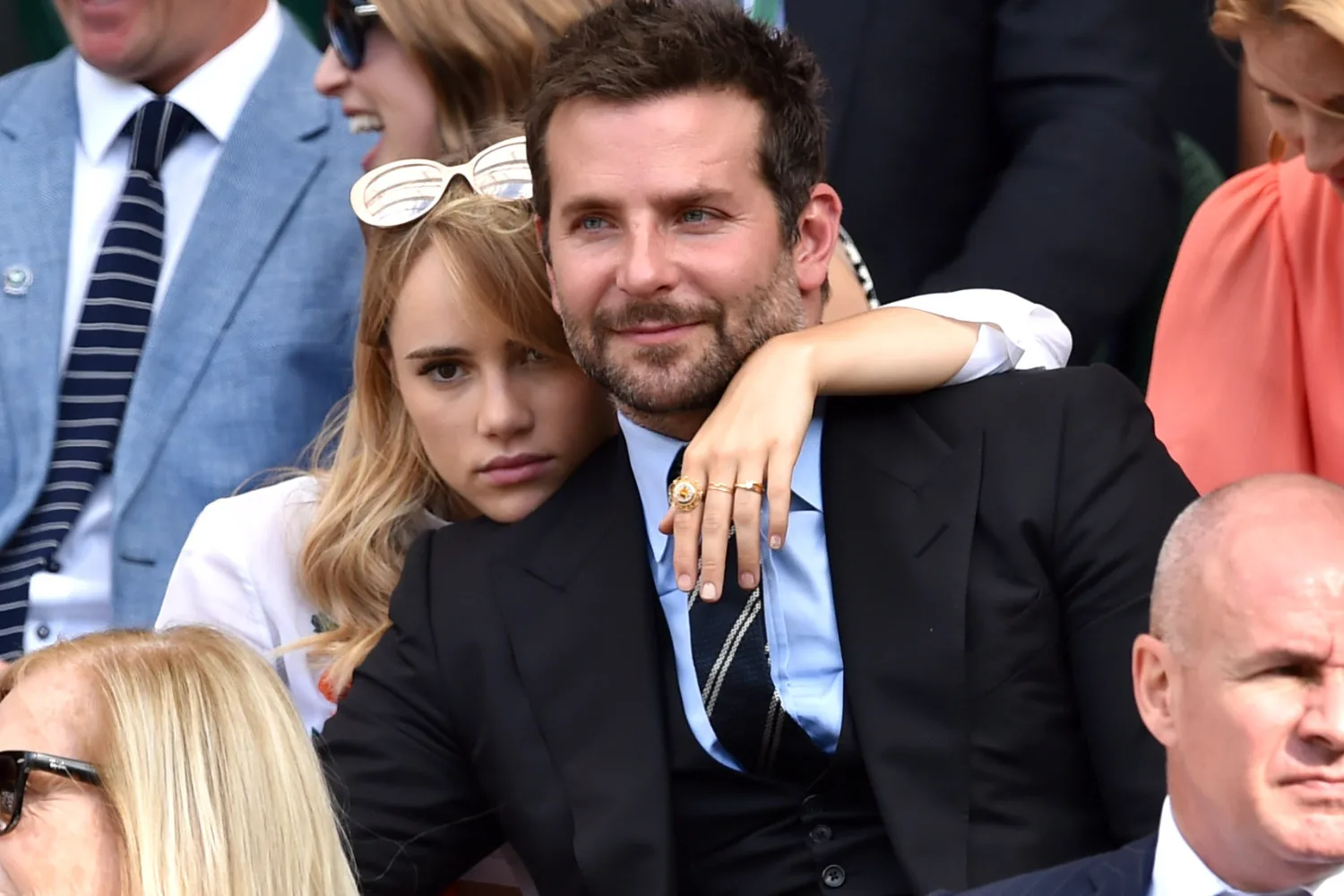 Suki Waterhouse and Bradley Cooper at the Wimbledon Tennis Tournament