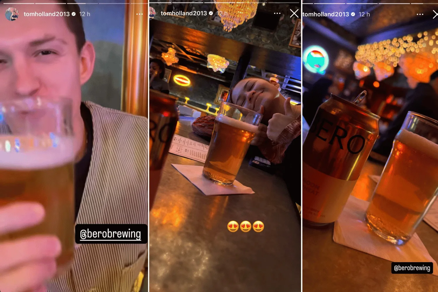 A series of Instagram stories of Tom Holland and Zendaya.