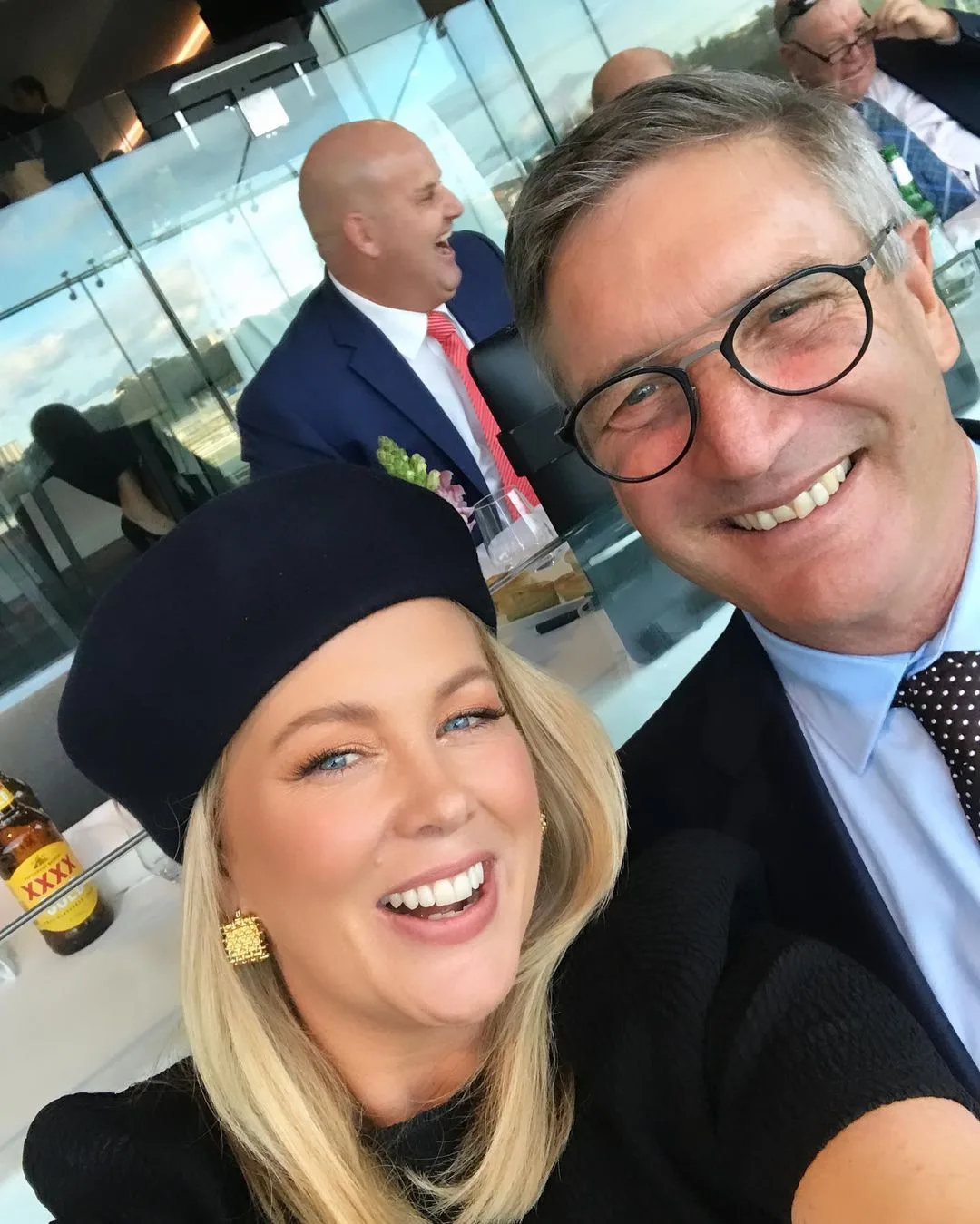 Samantha Armytage and Richard Lavender at the races.