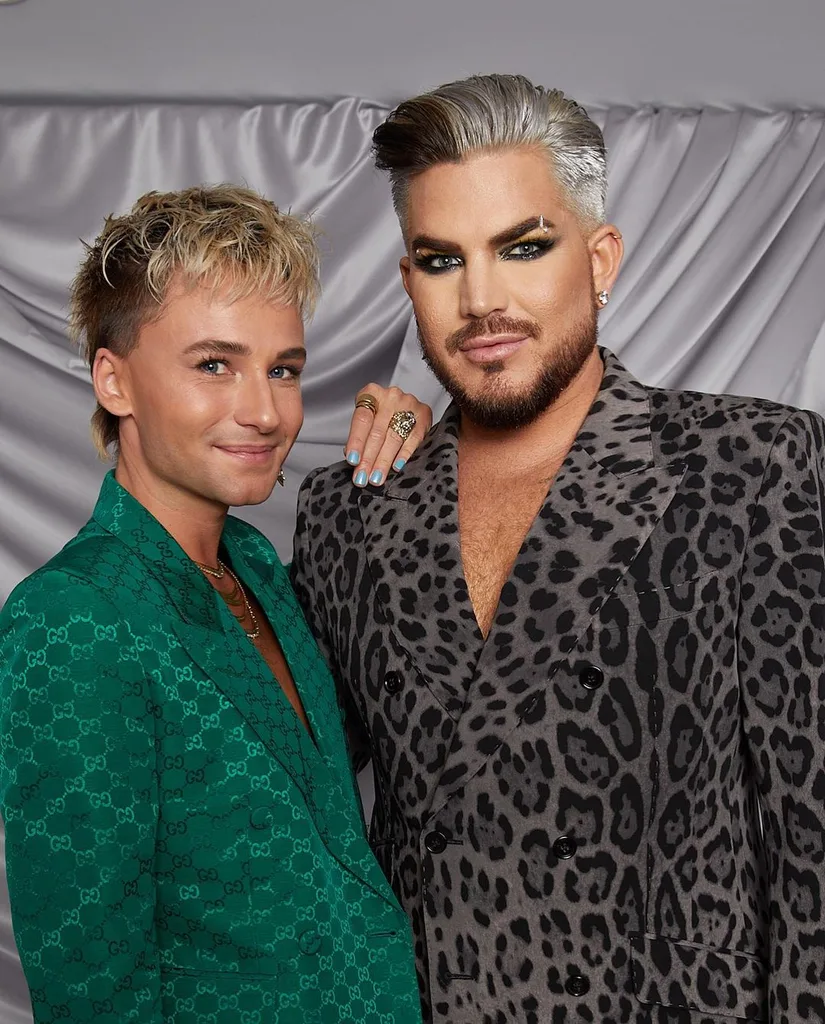 Adam Lambert, right, and his partner Oliver Gliese