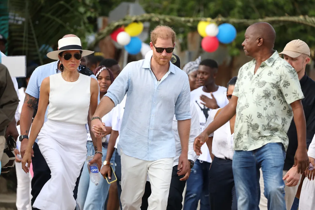 Harry and meghan on a visit to Colombia