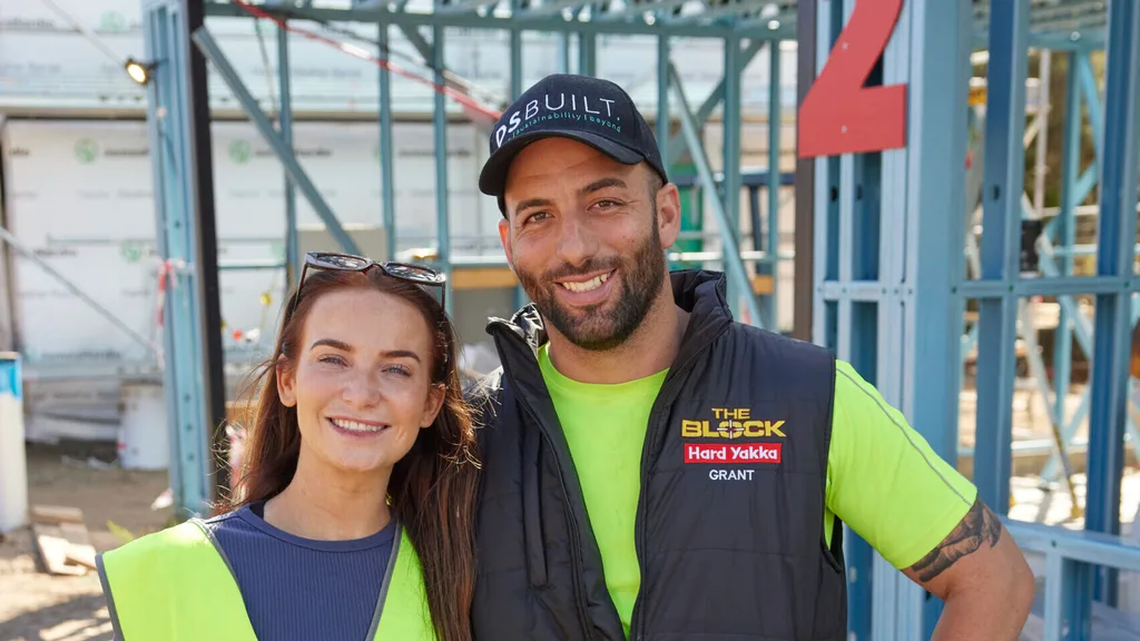 Courtney and Grant on site at The Block 2024