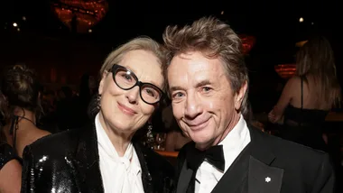 BEVERLY HILLS - JANUARY 7: Meryl Streep and Martin Short at the 81st Annual Golden Globe Awards, airing live from the Beverly Hilton in Beverly Hills, California on Sunday, January 7, 2024, at 8 PM ET/5 PM PT, on CBS and streaming on Paramount+. Photo: Todd Williamson/CBS via Getty Images)