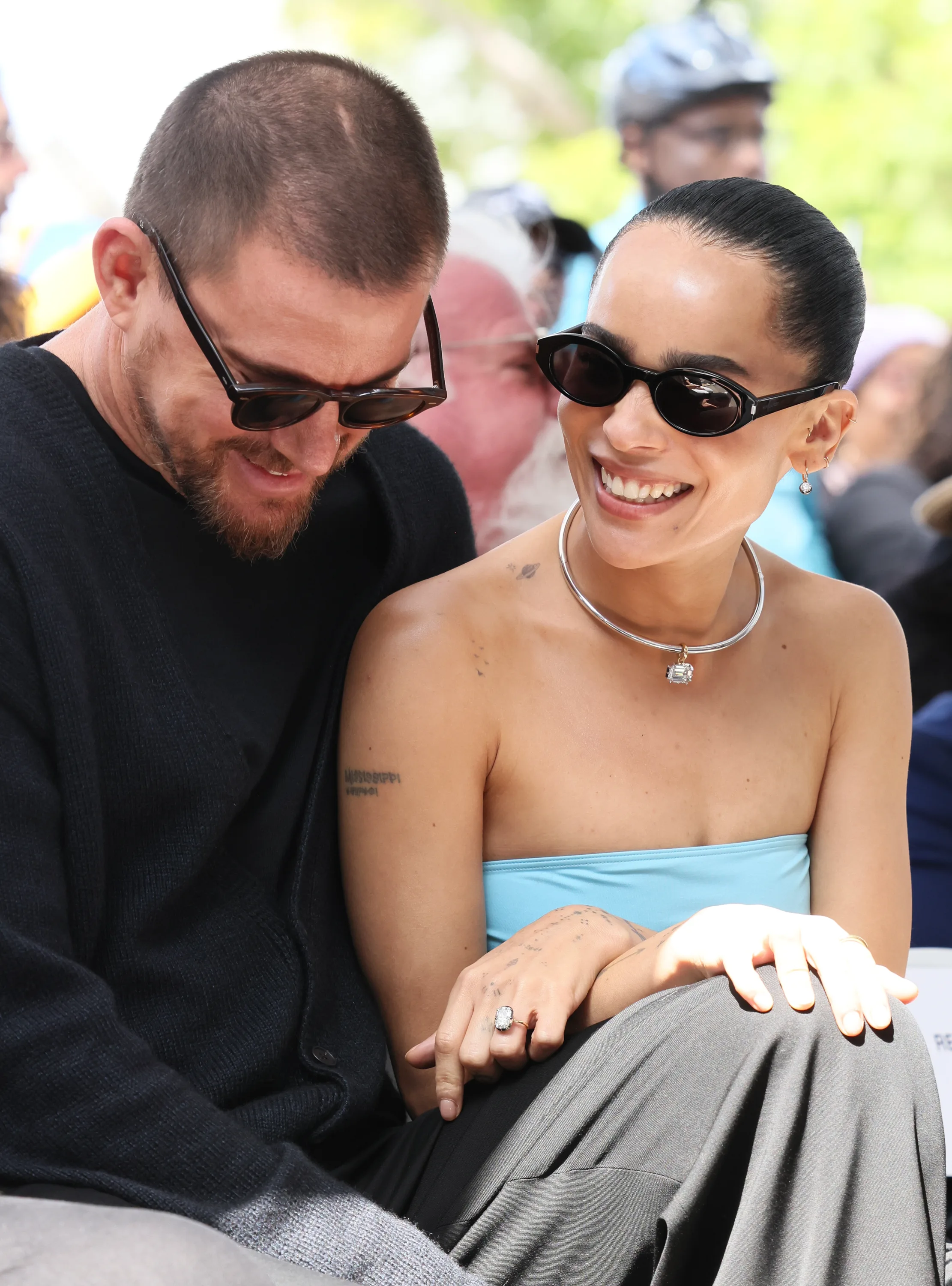 HOLLYWOOD, CALIFORNIA - MARCH 12: Channing Tatum and Zo&euml; Kravitz attend the Lenny Kravitz Hollywood Walk of Fame Star Ceremony on March 12, 2024 in Hollywood, California. (Photo by Rodin Eckenroth/Getty Images)