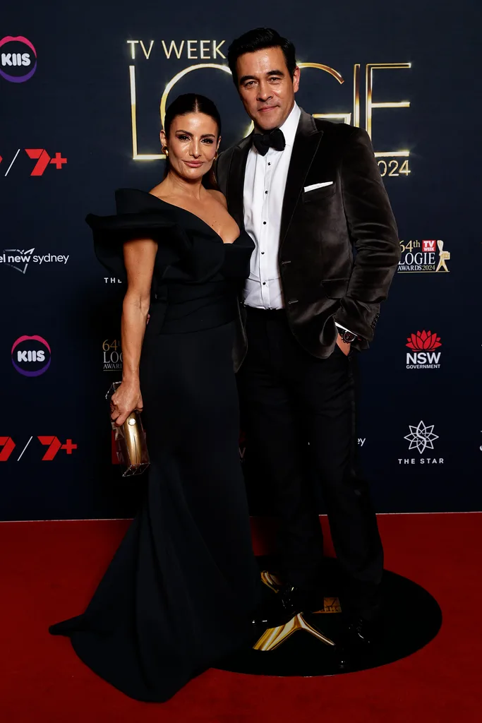 Ada Nicodemou and James Stewart attend the 2024 Logies Red Carpet