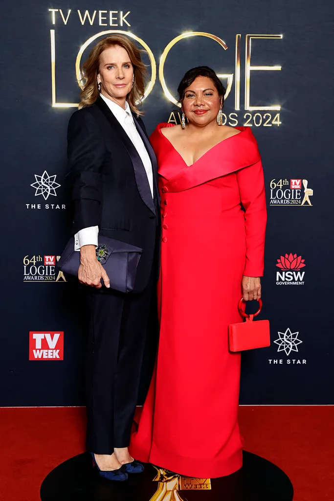 SYDNEY, AUSTRALIA - AUGUST 18: Rachel Griffiths and Deborah Mailman attend the 64th TV WEEK Logie Awards at The Star, Sydney on August 18, 2024 in Sydney, Australia. (Photo by Sam Tabone/Getty Images)