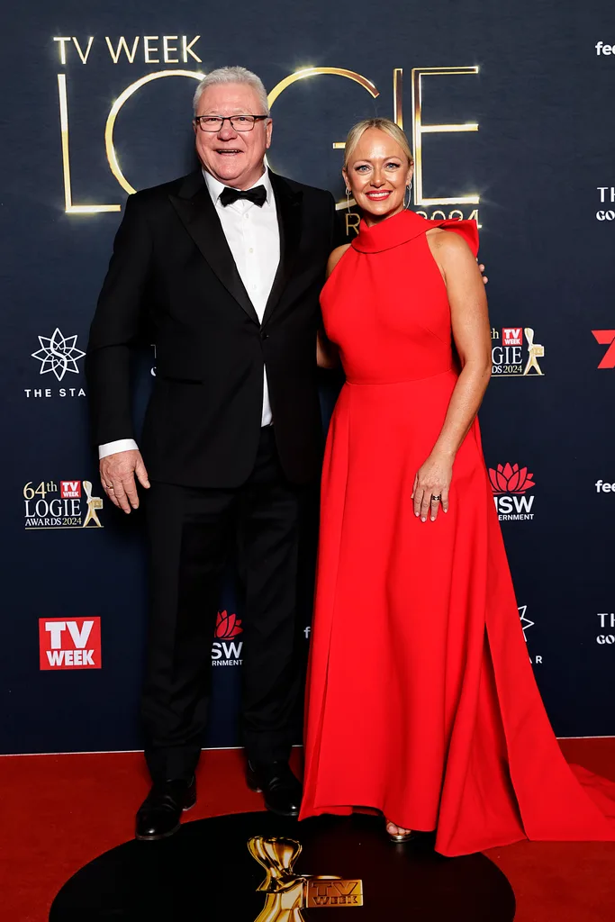 SYDNEY, AUSTRALIA - AUGUST 18: Shelley Craft and Scott Cam attend the 64th TV WEEK Logie Awards at The Star, Sydney on August 18, 2024 in Sydney, Australia. (Photo by Sam Tabone/Getty Images)