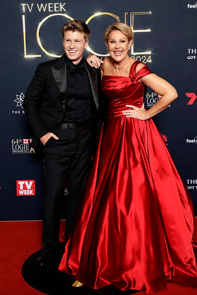 SYDNEY, AUSTRALIA - AUGUST 18: Robert Irwin and Julia Morris attend the 64th TV WEEK Logie Awards at The Star, Sydney on August 18, 2024 in Sydney, Australia. (Photo by Sam Tabone/Getty Images)