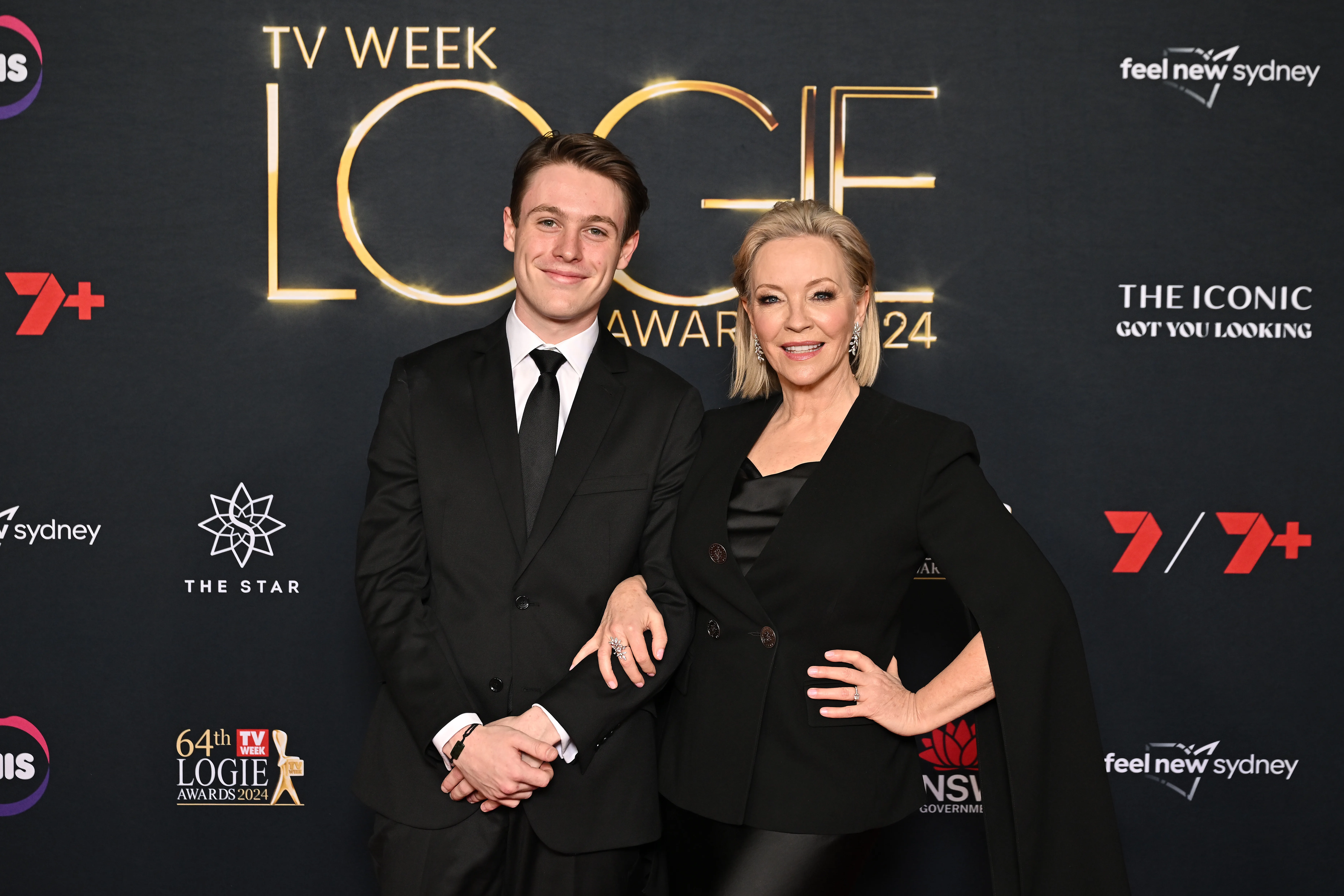 Rebecca Gibney and son Zac