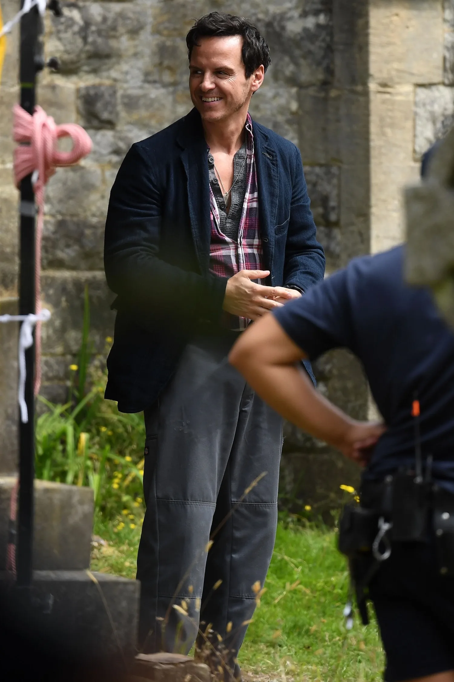 Andrew Scott on the set of Knives Out 3