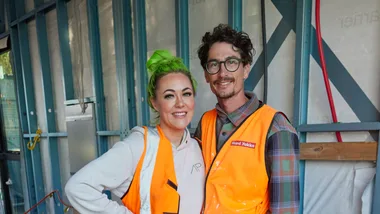 Kylie and Brad on site for The Block 2024