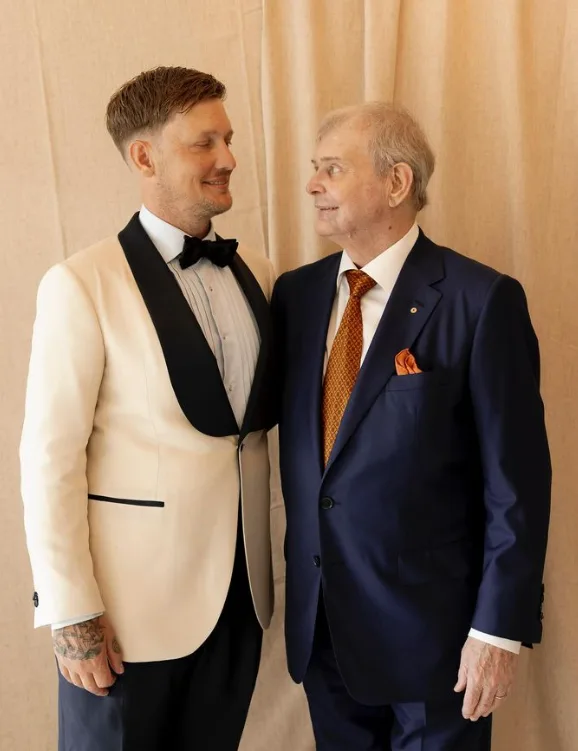 John Farnham with his son Robert.