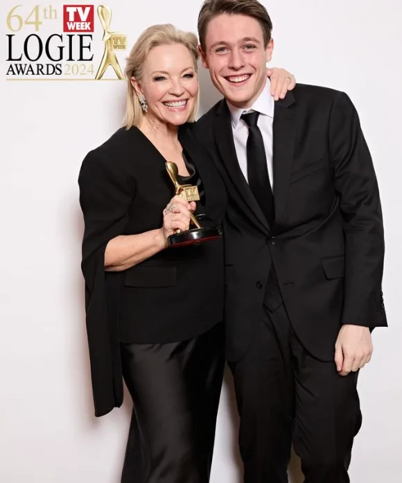 Rebecca Gibney and her son Zac.