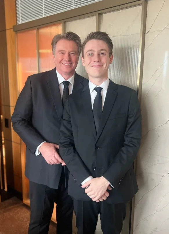 Rebecca Gibney's husband Richard Bell and son Zac