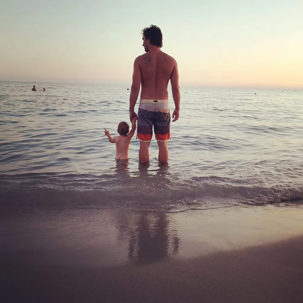 Eugenio Franceschini and his son.