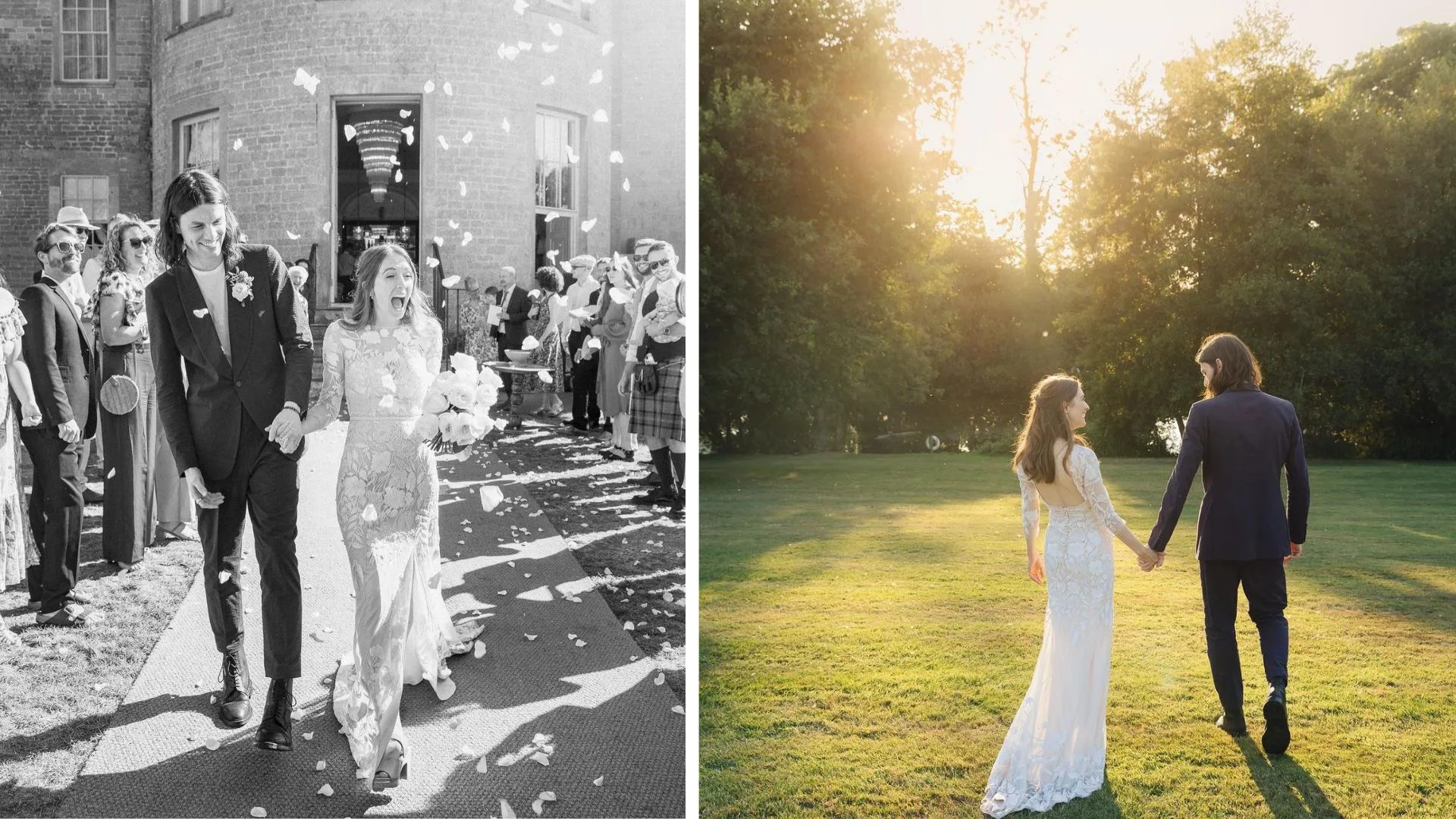 James Bay and Lucy Smith on their wedding day.