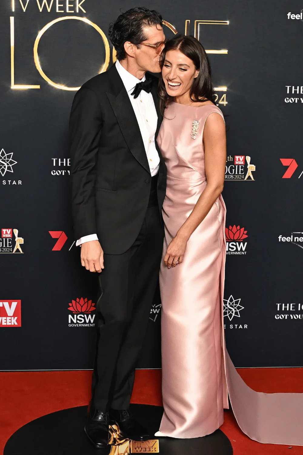 Andy Lee and Rebecca Harding at the 2024 Logie Awards. 
