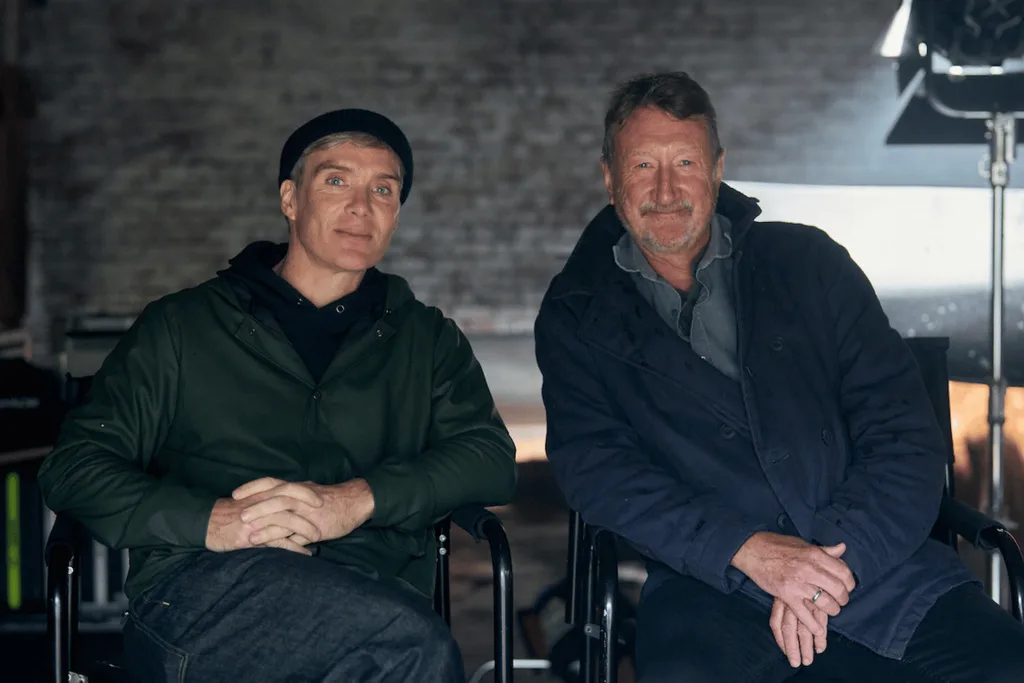 Cillian Murphy and Stephen Knight on set.