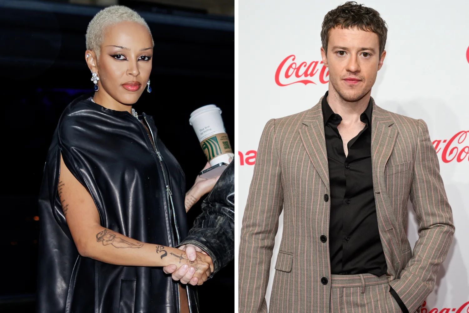 A side-by-side photo of Doja Cat and Joseph Quinn