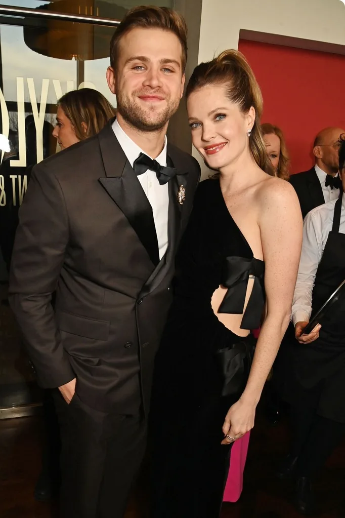 Leo Woodall and Meghann Fahy attend the EE BAFTA Film Awards 2025 Champagne Reception