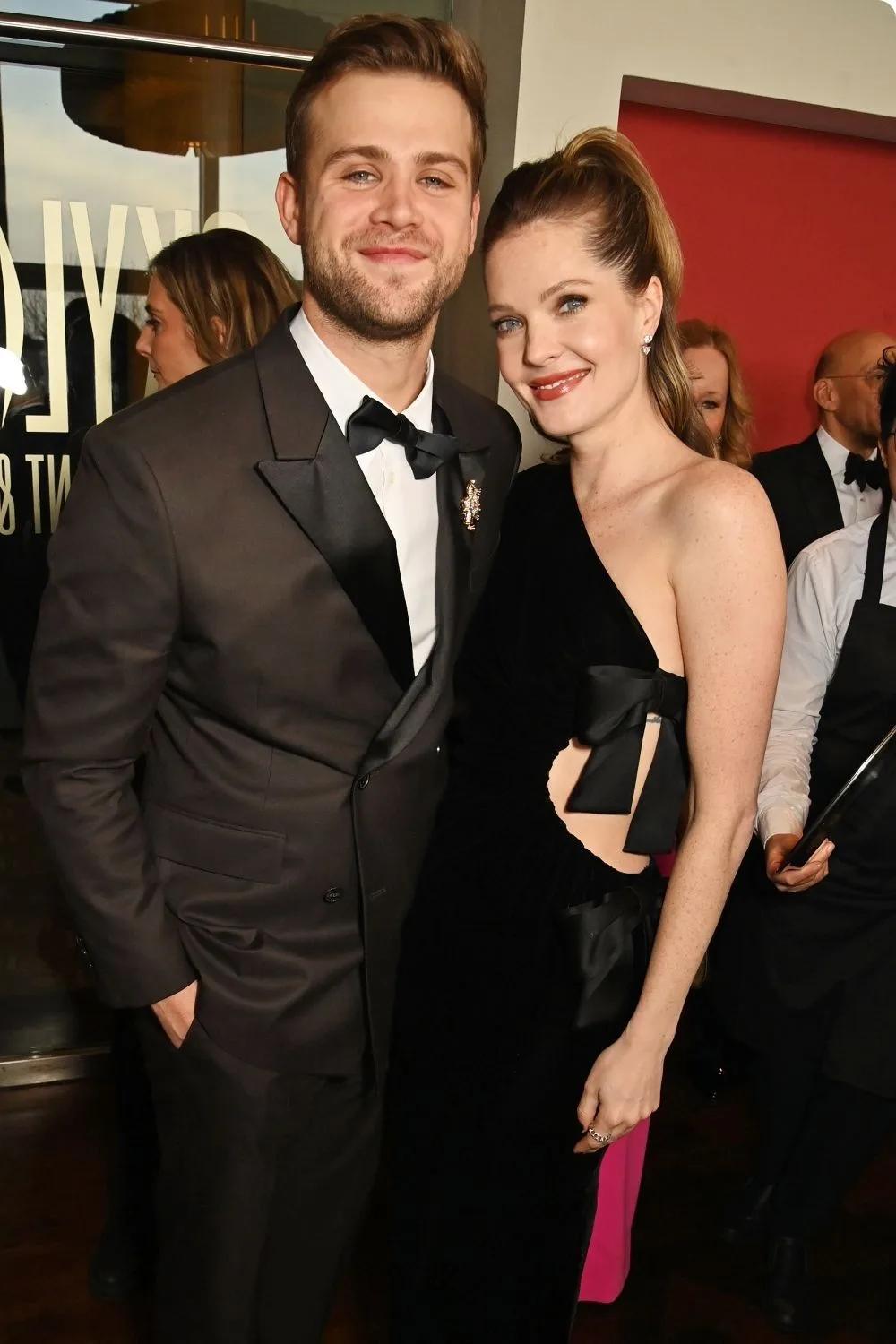 Leo Woodall and Meghann Fahy attend the EE BAFTA Film Awards 2025 Champagne Reception