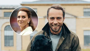 Head of James Middleton with inset of sister Kate