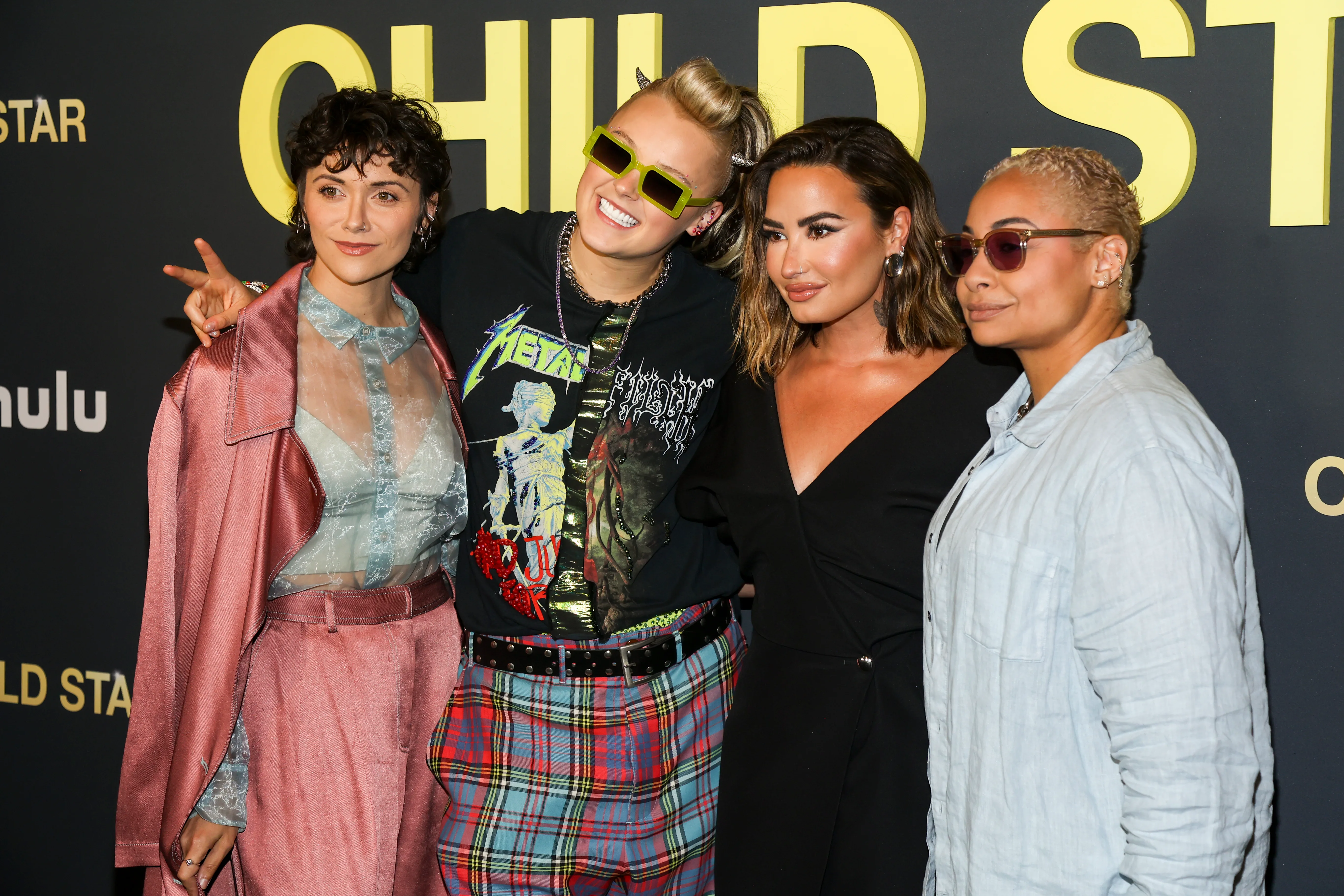 Alyson Stoner, JoJo Siwa, Demi Lovato and Raven-Symoné at the Child Star - LA Special Screening held at the NeueHouse Hollywood on September 12, 2024 in Los Angeles, California. 