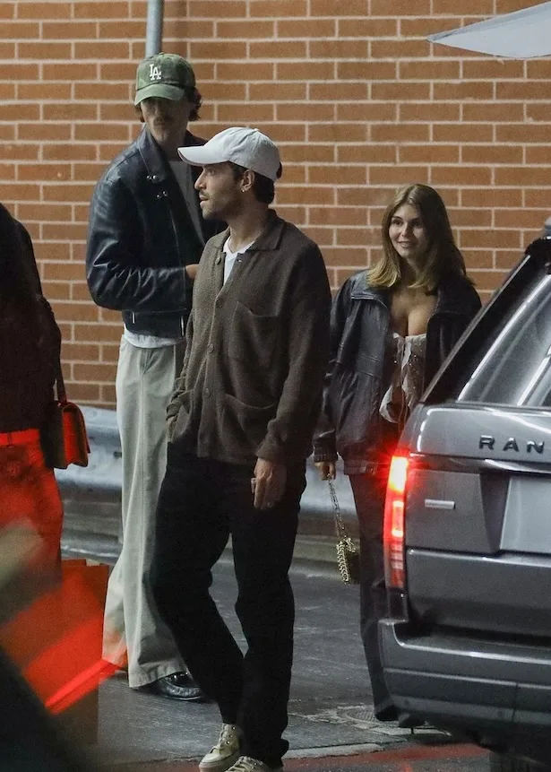 Jacob Elordi and Olivia Jade Giannulli outside after leaving a a family celebration at Funke restaurant in Beverly Hills.