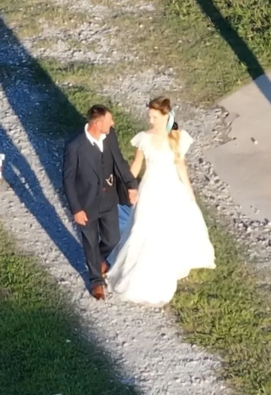 Lana Del Ray and her husband on their wedding day
