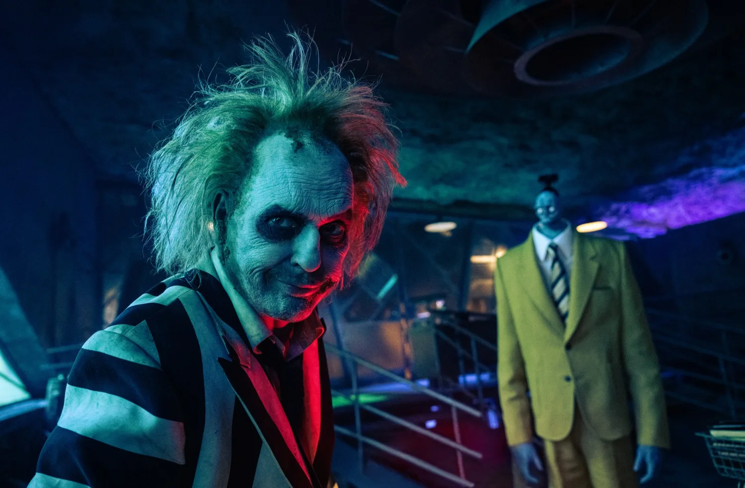 Michael Keaton as Beetlejuice in a scene from the movie