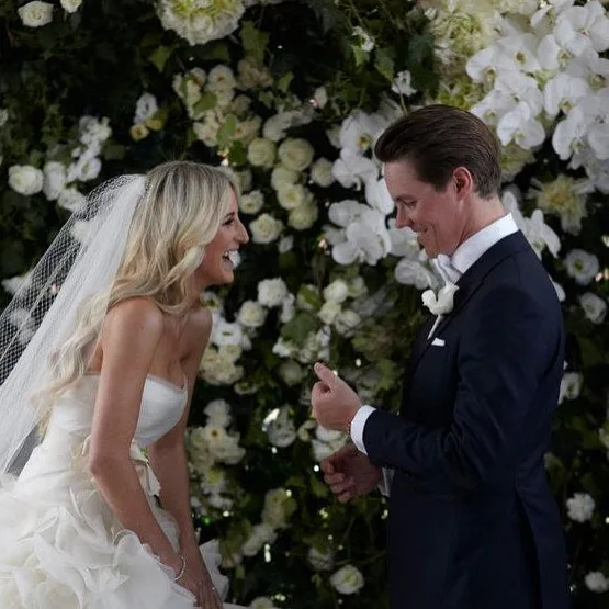 Jacenko and Curtis on their wedding day