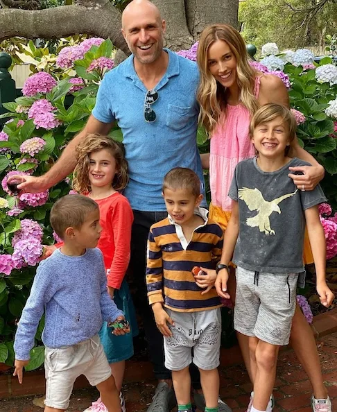 Chris and Bec Judd with her four kids