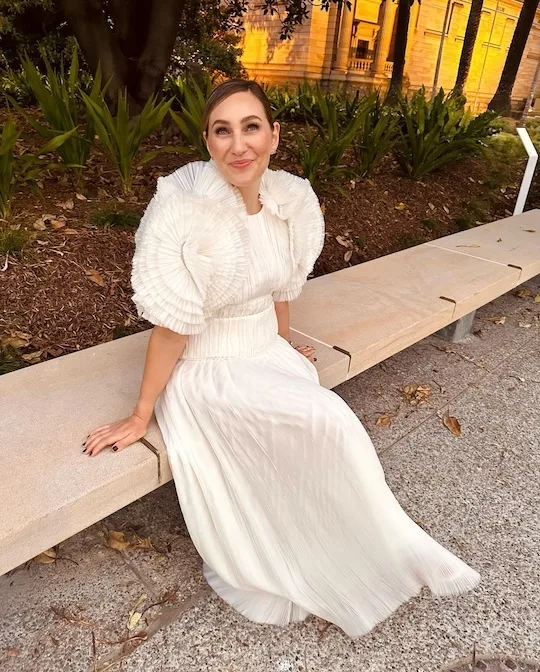 Zoe Foster Blake in a glamorous white dress