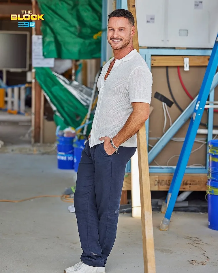 Darren Palmer on the set of The Block