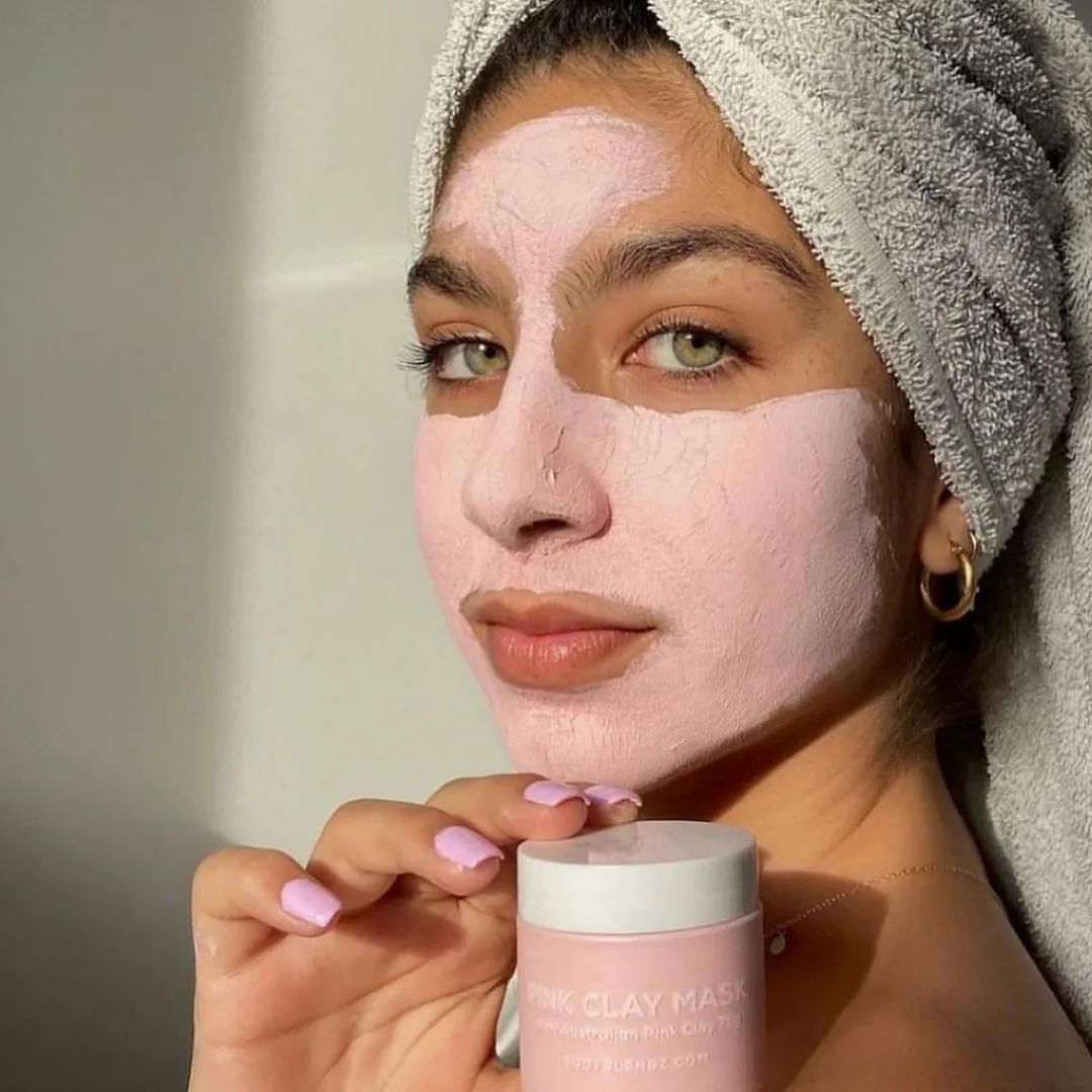 The pink clay mask by BodyBlendz