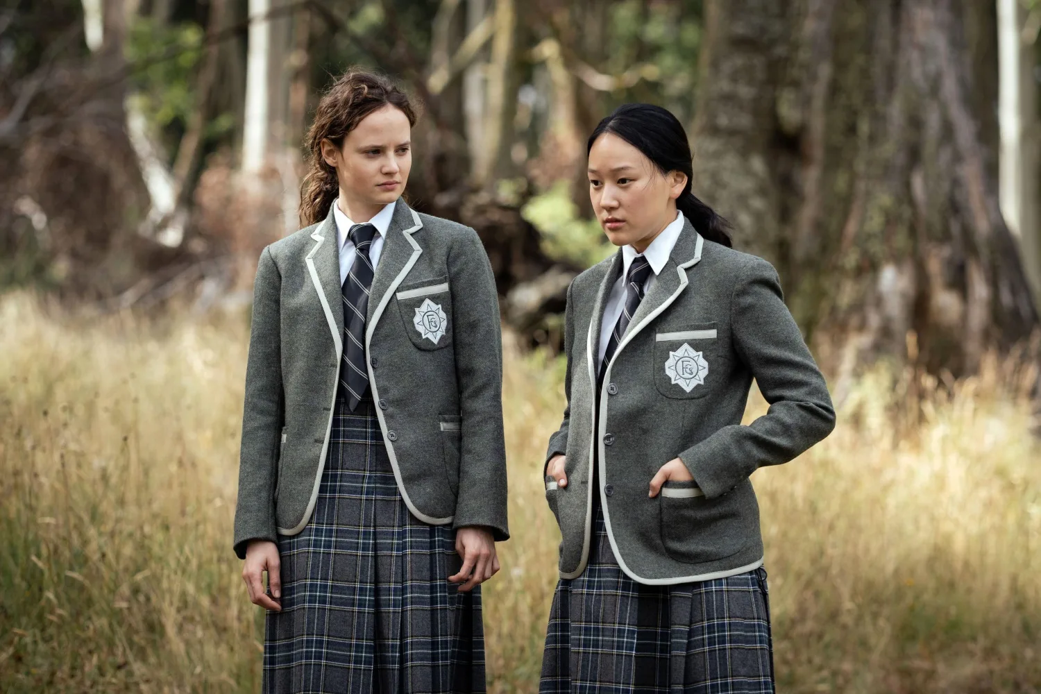 Jana McKinnon and Yerin Ha in a scene from Bad Behaviour