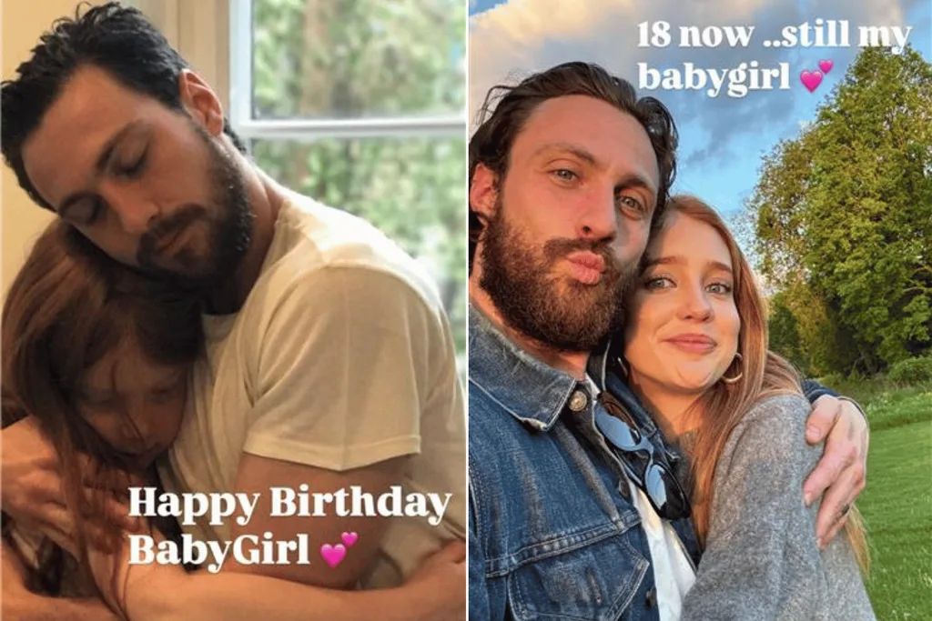 Aaron Taylor Johnson and his stepdaughter Jessie.