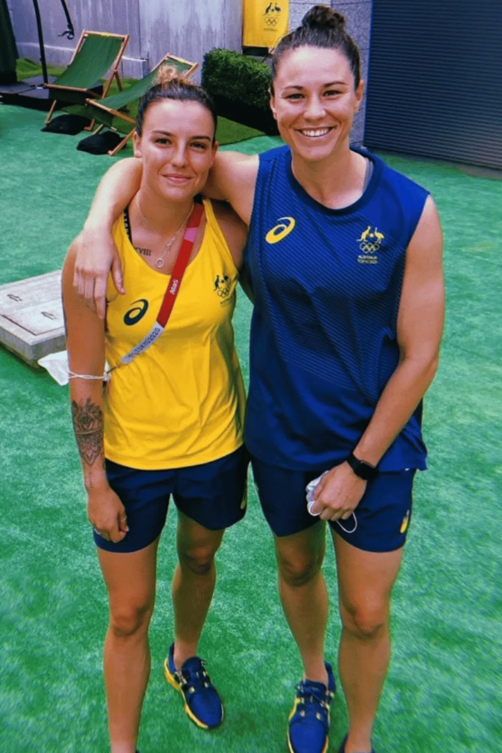 Chloe Logarzo and Emily Gielnik at the Tokyo 2020 Olympic Village.