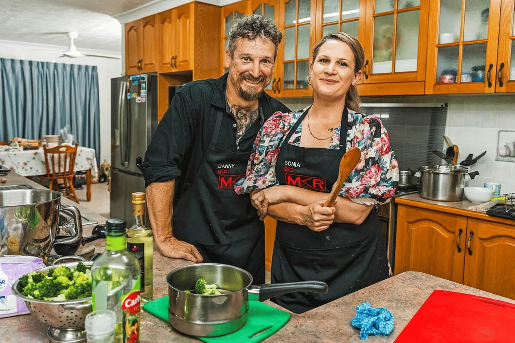My Kitchen Rules contestants Danny and Sonia.
